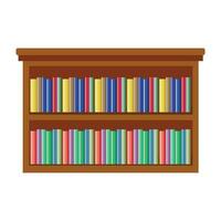 vector houten boekenkast boekhandel bibliotheek interieur stuk kabinet archief meubilair item bibliofiel verzameling.