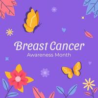 paar vlinder voor borst kanker bewustzijn campagne vector