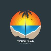 tropisch eiland logo vector