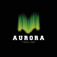 Aurora logo, lucht natuur landschap ontwerp, symbool vector illustratie sjabloon