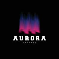 Aurora logo, lucht natuur landschap ontwerp, symbool vector illustratie sjabloon