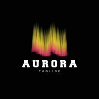 Aurora logo, lucht natuur landschap ontwerp, symbool vector illustratie sjabloon