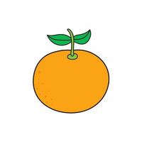 kinderen tekening tekenfilm vector illustratie oranje fruit icoon geïsoleerd Aan wit achtergrond