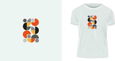 t-shirt ontwerp concept, abstract meetkundig kunst afdrukken vector