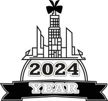 nieuw jaar kalender logo 2024 vector