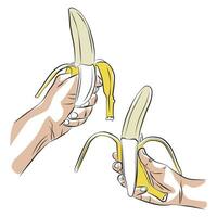 hand- Holding banaan - vector illustraties