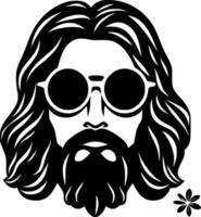 hippie, minimalistische en gemakkelijk silhouet - vector illustratie