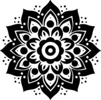 mandala, zwart en wit vector illustratie