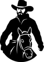 cowboy, minimalistische en gemakkelijk silhouet - vector illustratie