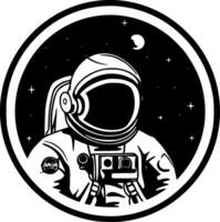 astronaut, zwart en wit vector illustratie