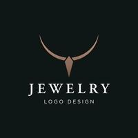 luxe wijnoogst sieraden logo sjabloon ontwerp met creatief idee met abstract ring vorm geven aan. logo voor sieraden winkel, bedrijf, bedrijf, mode. vector