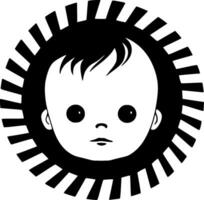 baby - zwart en wit geïsoleerd icoon - vector illustratie