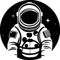 astronaut, zwart en wit vector illustratie