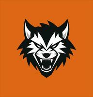 wolf hoofd gaming logo ontwerp vector