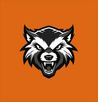 boos wolf hoofd gaming logo ontwerp vector