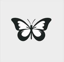 minimalistisch logo ontwerp, zwart en wit vlinder vector