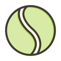 tennis bal dik lijn gevulde kleuren voor persoonlijk en reclame gebruiken. vector