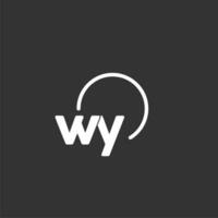 wy eerste logo met afgeronde cirkel vector