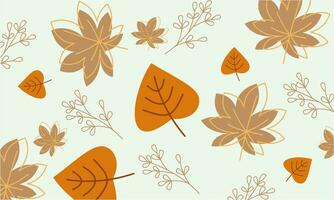 hand- getrokken herfst bladeren achtergrond logo vector