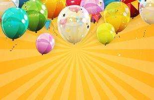 abstracte vakantie achtergrond met ballonnen. kan worden gebruikt voor reclame, promotie en verjaardagskaart of uitnodiging. vector illustratie