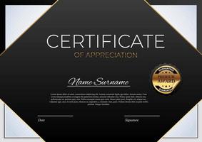 certificaat sjabloon achtergrond. award diploma ontwerp leeg. vector illustratie