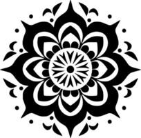 mandala - zwart en wit geïsoleerd icoon - vector illustratie