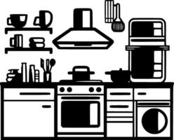 keuken - minimalistische en vlak logo - vector illustratie