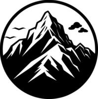 berg, zwart en wit vector illustratie