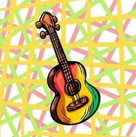 een gitaar met een geel en groen achtergrond - cavaquinho, altviool, altviool vector