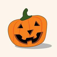 halloween pompoen met gezicht uitdrukking. vector tekenfilm illustratie