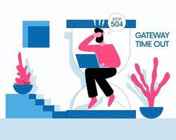 gateway time-out illustratie concept vector