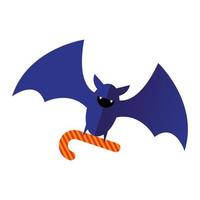 halloween vleermuis cartoon met snoep vector design