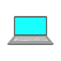 vlak blauw scherm laptop vector illustratie
