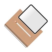 geïsoleerde mockup notebook en tablet vector tablet