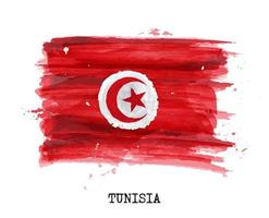 aquarel ontwerp vlag van tunesië. vector. vector