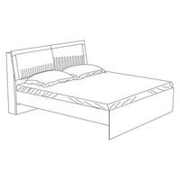 dubbele bed vector pictogram, tekenfilm huis meubilair bed.houten bed voor een persoon in een isometrische visie. plaats naar slaap met een hoofdkussen en een deken