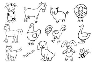 huisdier tekening set, wereld dier dag vector