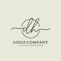 eerste dh vrouwelijk logo collecties sjabloon. handschrift logo van eerste handtekening, bruiloft, mode, juwelen, boetiek, bloemen en botanisch met creatief sjabloon voor ieder bedrijf of bedrijf. vector