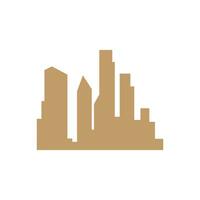 horizon logo, gemakkelijk modern ontwerp van wolkenkrabbers, vector stadsgezicht gebouwen, icoon silhouet illustratie