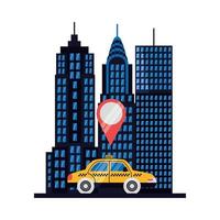 taxiauto met gps-tekenvectorontwerp vector