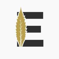 brief e hennep logo concept met marihuana blad icoon vector