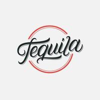 tequila hand- geschreven belettering logo, label, insigne, sigm, embleem voor Mexicaans restaurant, cafe, bar. modern kalligrafie. wijnoogst retro stijl. vector illustratie.