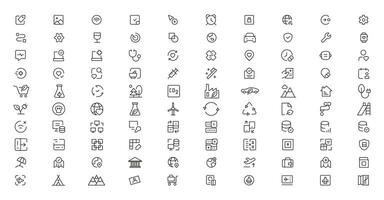 mega reeks van pictogrammen in modieus lijn stijl. ui ux, ecologie, echt landgoed, vervoer, bedrijf, e-commerce, financiën, boekhouding. groot reeks pictogrammen verzameling. vector illustratie