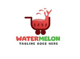 watermeloen sap kar - kar van gevulde met watermeloen sap vector - sap logo - water meloen sap vector - minimaal watermeloen logo - - zomer vectoren