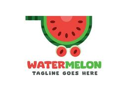 watermeloen logo - winkel van watermeloen - watermeloen en een kar logo - sap logo - water meloen sap vector - minimaal watermeloen logo - - zomer vectoren