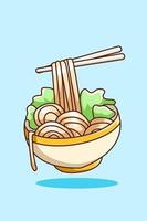 een leuke noodle cartoon vectorillustratie vector