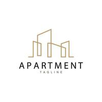 appartement gebouw logo, modern ontwerp stijl lijn vector symbool illustratie sjabloon