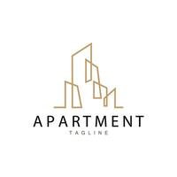 appartement gebouw logo, modern ontwerp stijl lijn vector symbool illustratie sjabloon