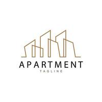 appartement gebouw logo, modern ontwerp stijl lijn vector symbool illustratie sjabloon