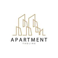 appartement gebouw logo, modern ontwerp stijl lijn vector symbool illustratie sjabloon